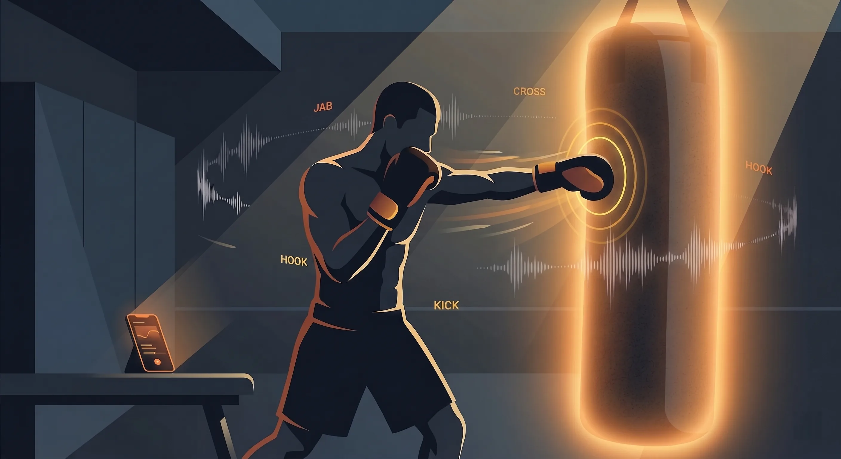 Boxing training hero artwork for Punchy voice cues
